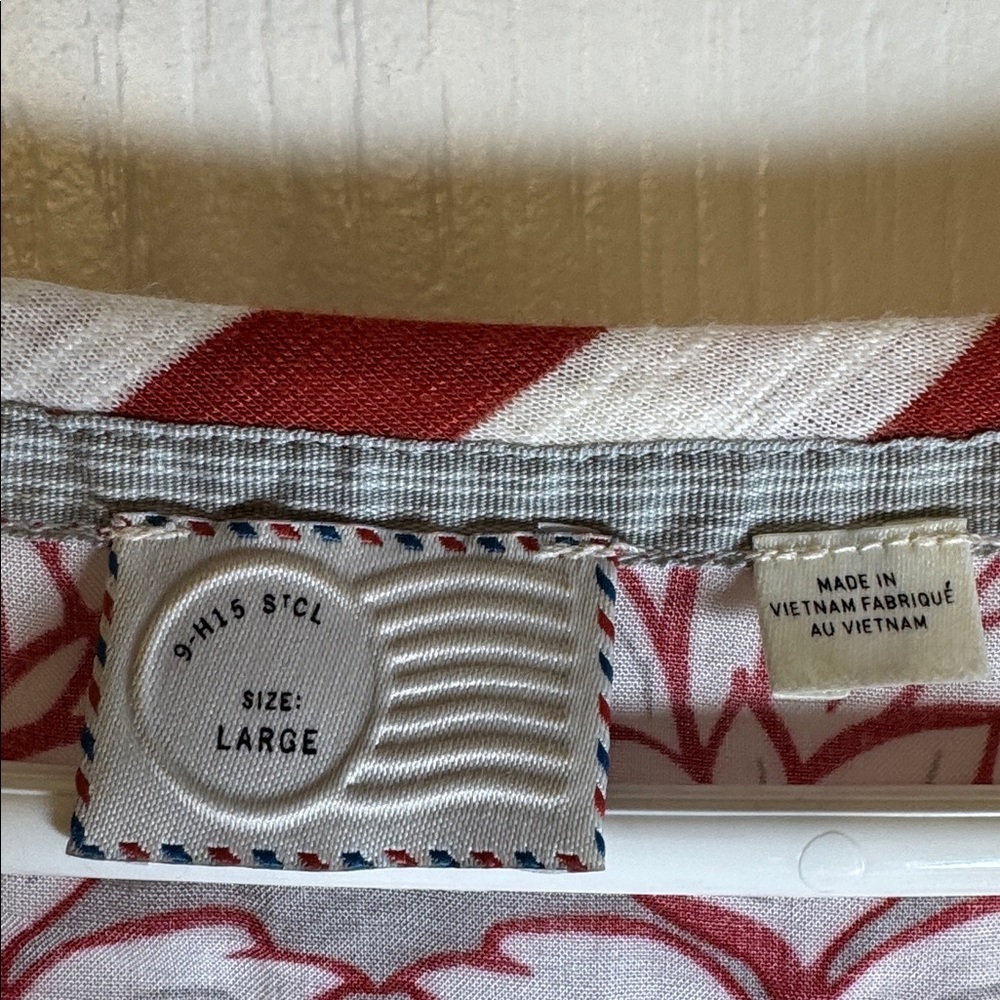 Anthropologie Blouse 3/4 Sleeve Striped Burnt Orange White Size Large EUC #2217 - Picture 4 of 4
